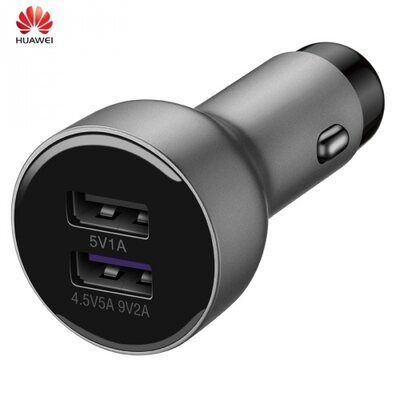 Huawei AP38 Szivargyújtó/autós töltő 2 x USB aljzat (5V/1000mA, 1xQC3.0, Type-C kábel, gyorstöltés támogatás) SZÜRKE