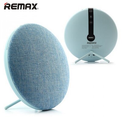 Remax RB-M9_LB REMAX M9 BLUETOOTH hordozható hangszóró (textil borítás, mikrofon, 3.5 mm jack csatlakozó) VILÁGOSKÉK