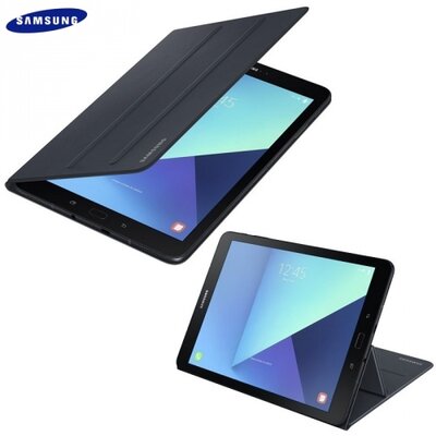 Samsung EF-BT820PBE Műanyag Tablet védőtok (FLIP, oldalra nyíló, asztali tartó funkció) FEKETE [Samsung Galaxy Tab S3 9.7 (SM-T820), Galaxy Tab S3 9.7 (SM-T825)]