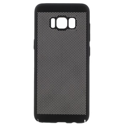 Műanyag hátlapvédő telefontok (lyukacsos minta) Fekete [Samsung Galaxy S8 (SM-G950)]
