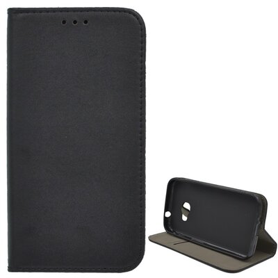 Telefontok álló, bőr hatású (flip, oldalra nyíló, asztali tartó funkció) Fekete [Samsung Galaxy XCover 4 (SM-G390)]