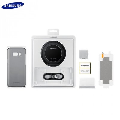 Samsung EP-WG95BBBEG Kezdőcsomag (EP-NG930 vezeték nélküli töltő, EF-QG950 műanyag Telefon védőtok hátlap, ET-FG950 2 db Kijelzővédő fólia) [Samsung Galaxy S8 (SM-G950)