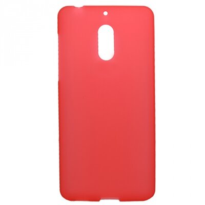 Hátlapvédő telefontok gumi / szilikon (matt, fényes keret) Piros [Nokia 6]