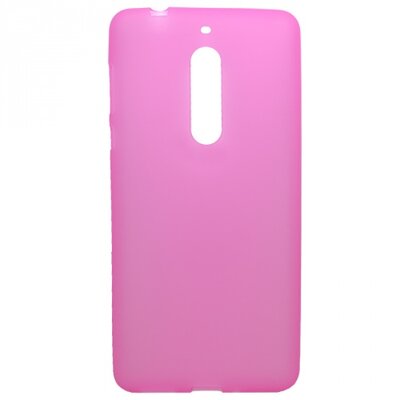 Hátlapvédő telefontok gumi / szilikon (matt, fényes keret) Rózsaszín [Nokia 5]