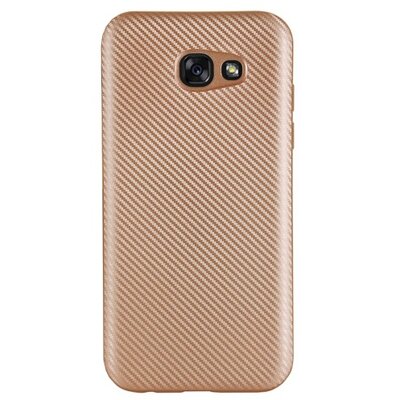 Hátlapvédő telefontok gumi / szilikon (karbon minta) Arany [Samsung Galaxy A3 (2017) (SM-A320F)]