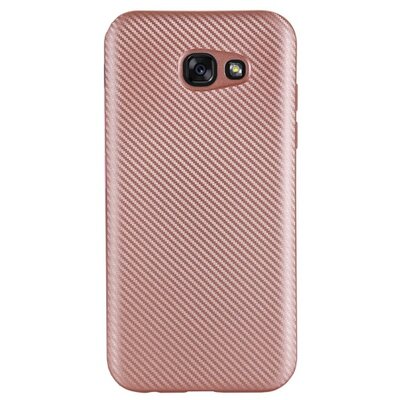 Hátlapvédő telefontok gumi / szilikon (karbon minta) RoseGold [Samsung Galaxy A3 (2017) (SM-A320F)]