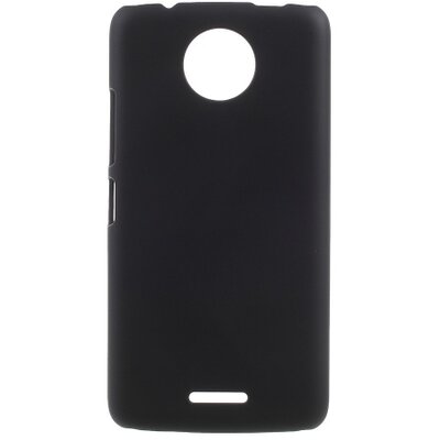 Műanyag hátlapvédő telefontok (gumírozott) Fekete [Motorola Moto C]