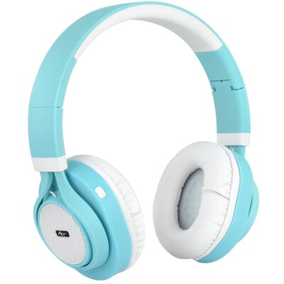 Headphones Bluetooth stereo with mic AP-B04 white/turquoise
