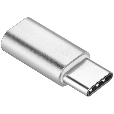 Adapter Micro USB / MicroUSB TYPE C ezüst