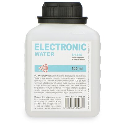 Desztillált / ioncserélt víz ultrahangos tisztítás utáni öblítéshez, 500 ml