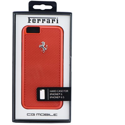 Eredeti hátlapvédő telefontok műanyag merev hátlap Ferrari FEPEHCP6RE Perforated Aluminium Iphone 6 4"7 Piros