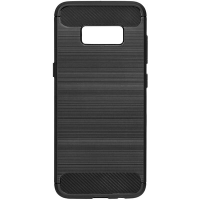 Forcell Carbon szilikon hátlapvédő telefontok, karbon mintás - Samsung Galaxy S8+ Plus, Fekete