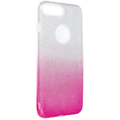 Forcell Shining szilikon hátlapvédő telefontok - Iphone 7+ Plus (5,5"), átlátszó/rózsaszín