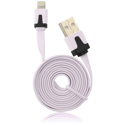 USB lapkábel - Apple Iphone 5/5C/5S/6/6 Plus/iPAD Mini iOS9 compatibile világos rózsaszín 2M