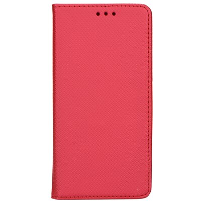Smart flip Telefontok, mágneses flip zár, oldalra nyíló, bőr hatású - Huawei Y5 II / Y6 II Compact (Y5-2), Piros