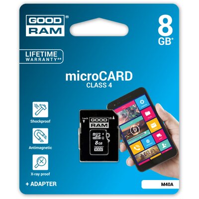 Memóriakártya GOODRAM microSD SD 8GB adapterrel