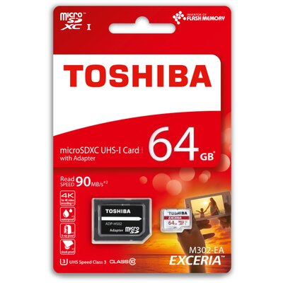 Memóriakártya Toshiba microSDHC 64GB CLASS 10 UHS I U3 90MB/s adapterrel SD