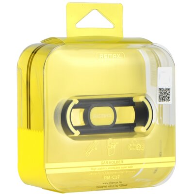 RM-C17 autós telefontartó szellőző rácsre rögzíthető, fekete-sárga
