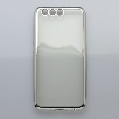 Szilikon hátlapvédő telefontok Huawei P10, Átlátszó, Ezüst szegély [Huawei P10]