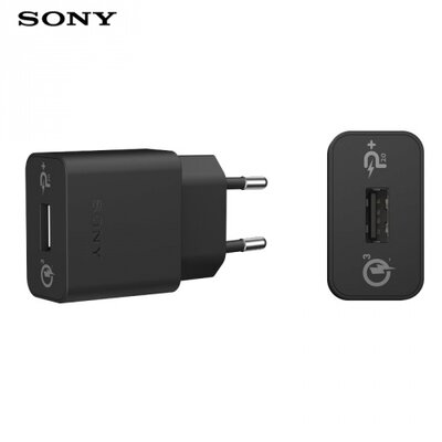 Sony UCH12 Hálózati töltő USB aljzat (9V / 1800 mAh, kábel NÉLKÜL, gyorstöltés támogatás) FEKETE