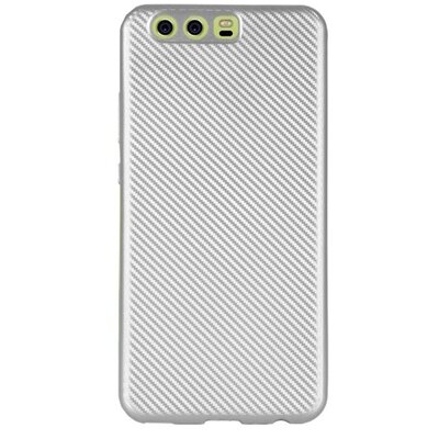 Hátlapvédő telefontok gumi / szilikon (karbon minta) Ezüst [Huawei P10+ Plus]