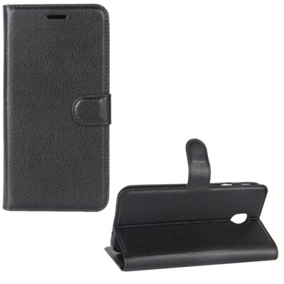 Telefontok álló, bőr hatású (flip, oldalra nyíló, asztali tartó funkció) Fekete [Samsung Galaxy J3 (2017) (SM-J330) EU]