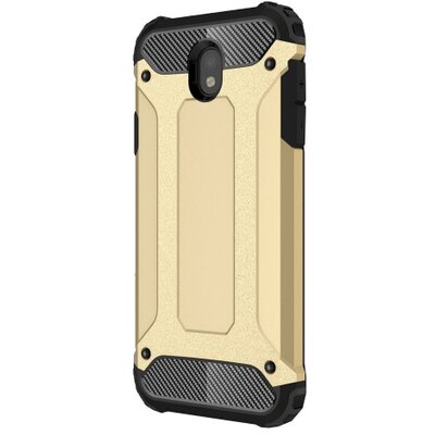 Defender műanyag hátlapvédő telefontok (közepesen ütésálló, gumi / szilikon belső, fémhatás) Arany [Samsung Galaxy J7 (2017) (SM-J730)]