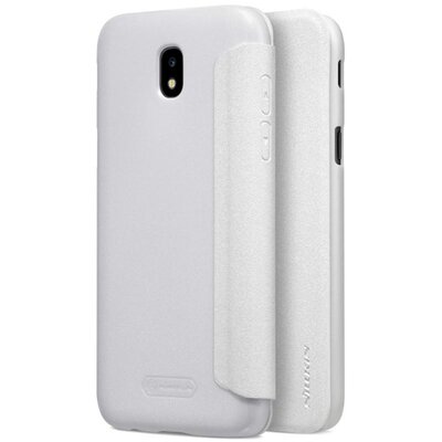 Nillkin Sparkle műanyag telefontok (mikroszálas bőr flip, oldalra nyíló) Fehér [Samsung Galaxy J5 (2017) (SM-J530)]