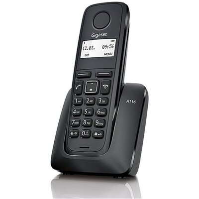 GIGASET A116 TELEFON készülék, DECT / hordozható Gigaset A116, Fekete