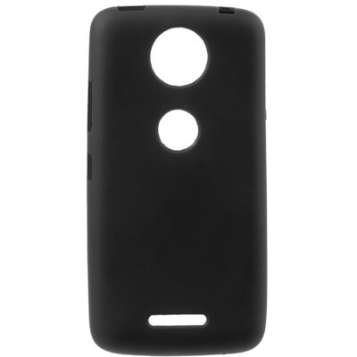 Hátlapvédő telefontok gumi / szilikon (matt, Fényes keret) Fekete [Motorola Moto C+ Plus (XT1723)]