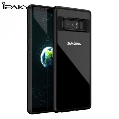 Ipaky IPAKY műanyag hátlapvédő telefontok (közepesen ütésálló, átlátszó hátlap, szilikon keret) Fekete [Samsung Galaxy Note 8 (SM-N950)]