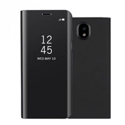 Telefontok álló, (aktív flip, oldalra nyíló, tükrös felület, Smart View Cover) Fekete [Samsung Galaxy J5 (2017) (SM-J530)]