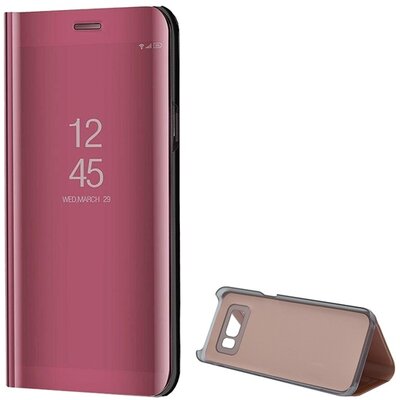 Telefontok álló (aktív flip, oldalra nyíló, asztali tartó funkció, tükrös felület, Mirror View Case) RoseGold [Samsung Galaxy S8 (SM-G950)]