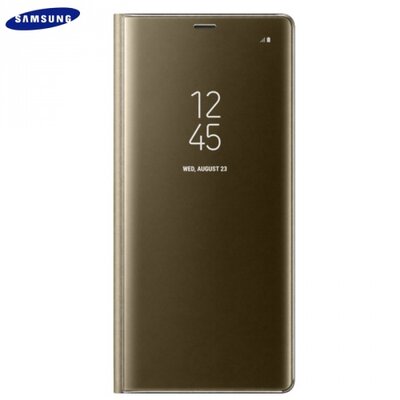 Samsung EF-ZN950CFEG Műanyag gyári telefontok (flip, oldalra nyíló, Clear View Cover) Arany [Samsung Galaxy Note 8 (SM-N950)]