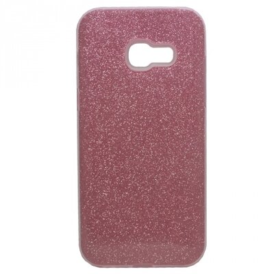 Hátlapvédő telefontok gumi / szilikon (műanyag belső, csillogó hátlap) Rózsaszín [Samsung Galaxy A3 (2017) (SM-A320F)]
