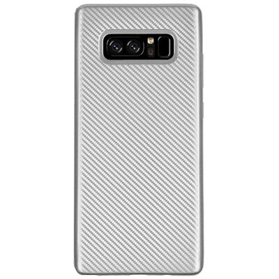 Hátlapvédő telefontok gumi / szilikon (karbon minta) Ezüst [Samsung Galaxy Note 8 (SM-N950)]