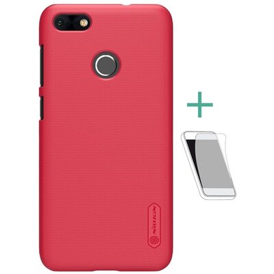 Nillkin Super Frosted műanyag hátlapvédő telefontok (gumírozott, érdes felület, kijelzővédő fóliával) Piros [Huawei P9 lite mini]