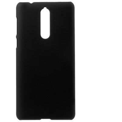 Műanyag hátlapvédő telefontok (gumírozott) Fekete [Nokia 8]