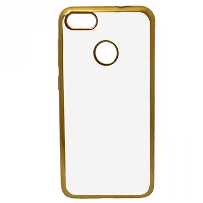 Hátlapvédő telefontok gumi / szilikon (fémhatású keret) Átlátszó/Arany [Huawei P9 lite mini]