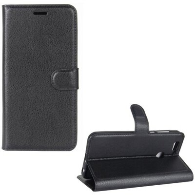 Telefontok álló, bőr hatású (flip, oldalra nyíló, asztali tartó funkció) Fekete [Huawei Nova 2+ Plus]