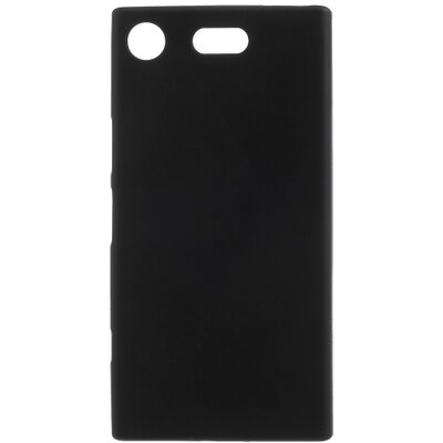 Hátlapvédő telefontok gumi / szilikon (fényes keret) fekete [Sony Xperia XZ1 Compact]