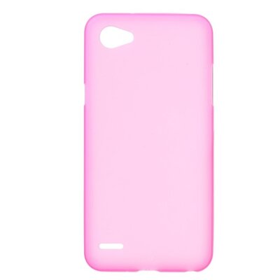 Hátlapvédő telefontok gumi / szilikon (matt, fényes keret) Rózsaszín [LG Q6]