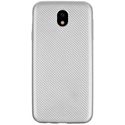 Hátlapvédő telefontok gumi / szilikon (karbon minta) Ezüst [Samsung Galaxy J5 (2017) (SM-J530)]