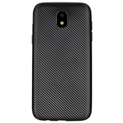 Hátlapvédő telefontok gumi / szilikon (karbon minta) Fekete [Samsung Galaxy J3 (2017) (SM-J330) EU]