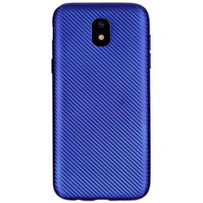 Hátlapvédő telefontok gumi / szilikon (karbon minta) SötétKék [Samsung Galaxy J3 (2017) SM-J330 EU]