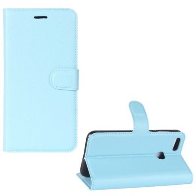 Telefontok álló, bőr hatású (flip, oldalra nyíló, asztali tartó funkció) VilágosKék [Huawei P9 lite mini]