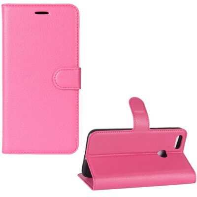 Telefontok álló, bőr hatású (flip, oldalra nyíló, asztali tartó funkció) Rózsaszín [Huawei P9 lite mini]