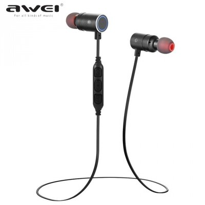 Awei AK8_B AWEI BLUETOOTH headset SZTEREO (v4.1, nyakba akasztható, mikrofon, lapos kábel, multipoint, SPORT) FEKETE/PIROS