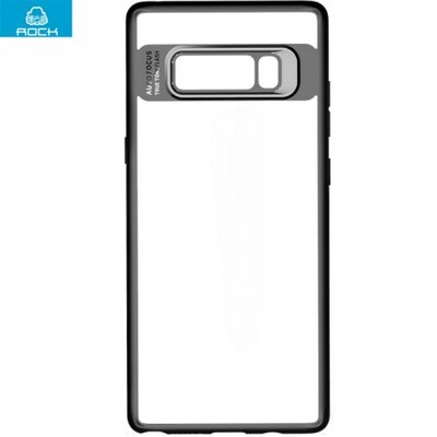 Rockphone ROCK műanyag hátlapvédő telefontok (szilikon keret, ultravékony) Fekete [Samsung Galaxy Note 8 (SM-N950F)]