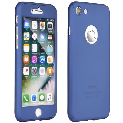 360 Full Body elő- és hátlapvédő telefontok karcálló üveg előlappal Iphone X, Kék